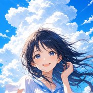 夏空の少女を描いたAIアート作品